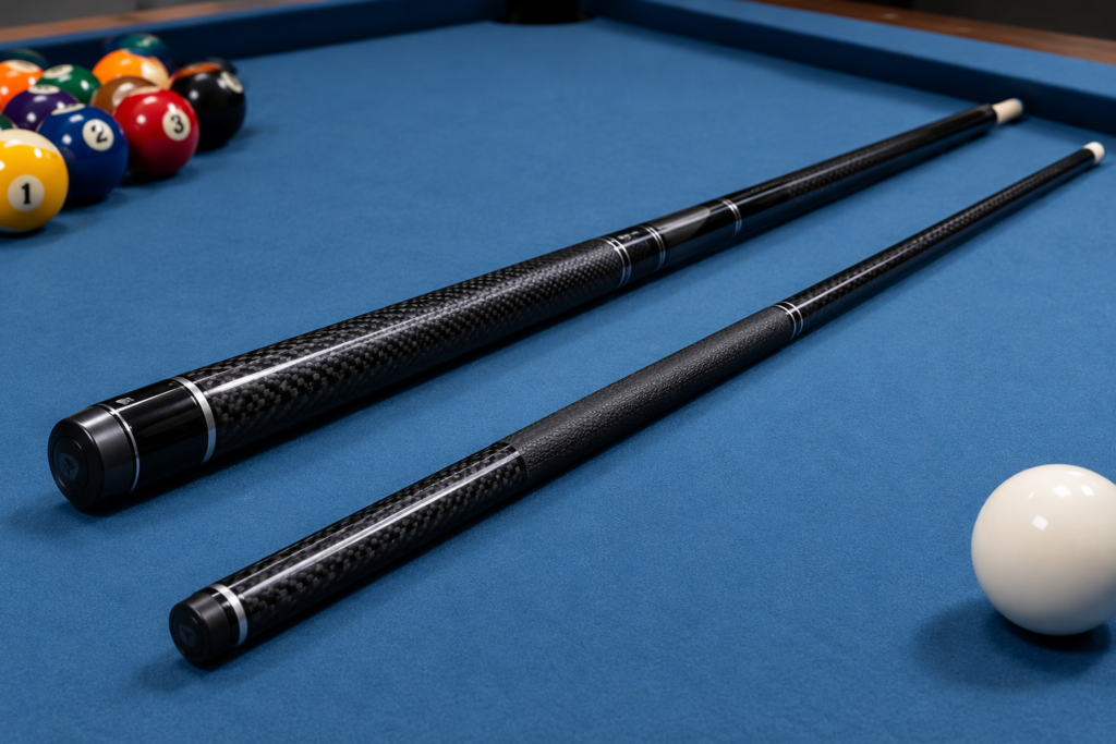 Carbon fiber break cue vs playing cue