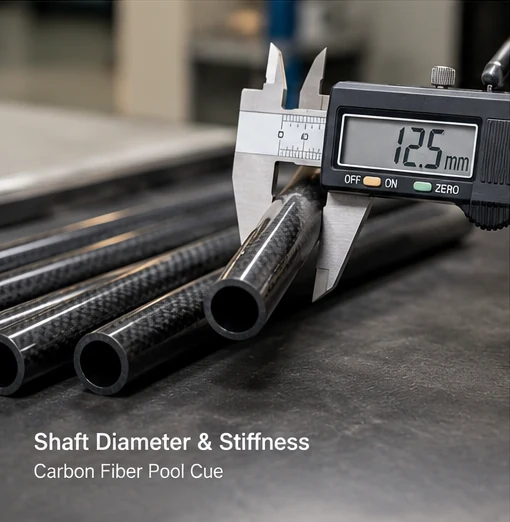 Carbon fiber pool cue shaft diameter measurement