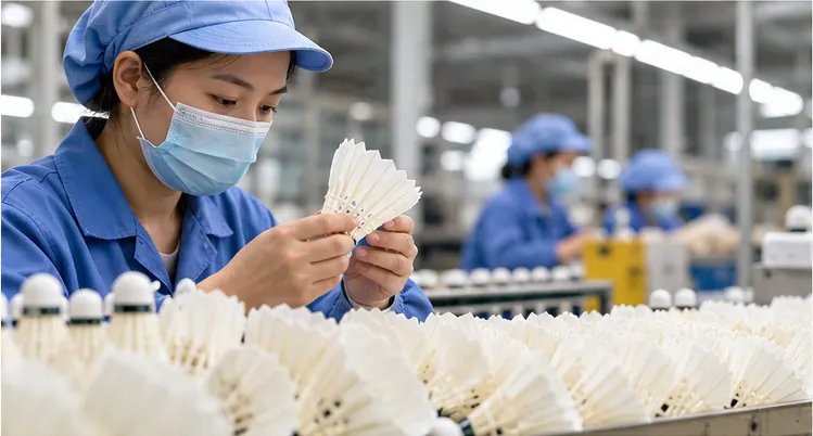 Shuttlecock factory quality inspection and testing